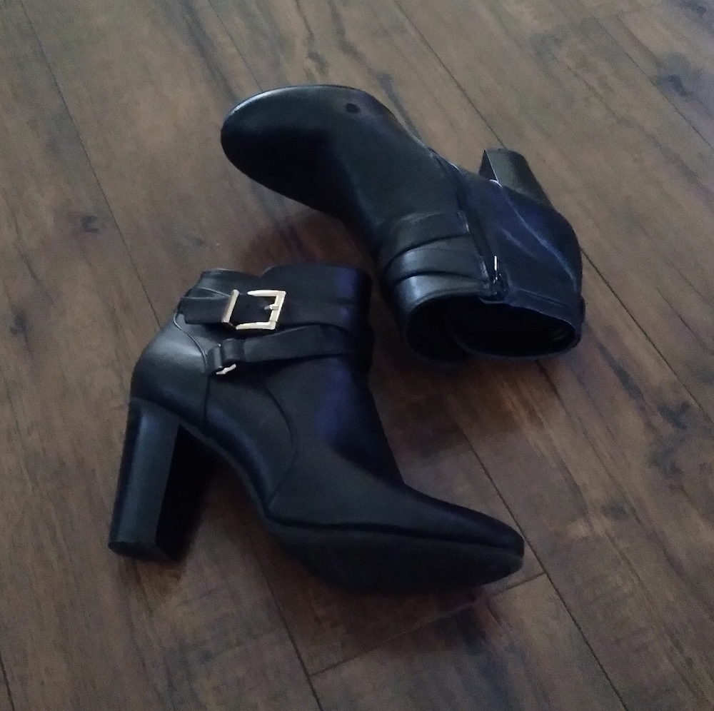 Elena Gilbert Alternative Black Ankle Heeled Boots Vampire Diaries - Picture 2 of 5